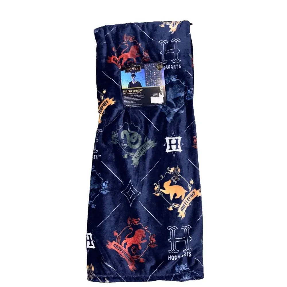 Harry Potter Hogwarts Throw Blanket Hufflepuff Slytherin Ravenclaw Gryffindor